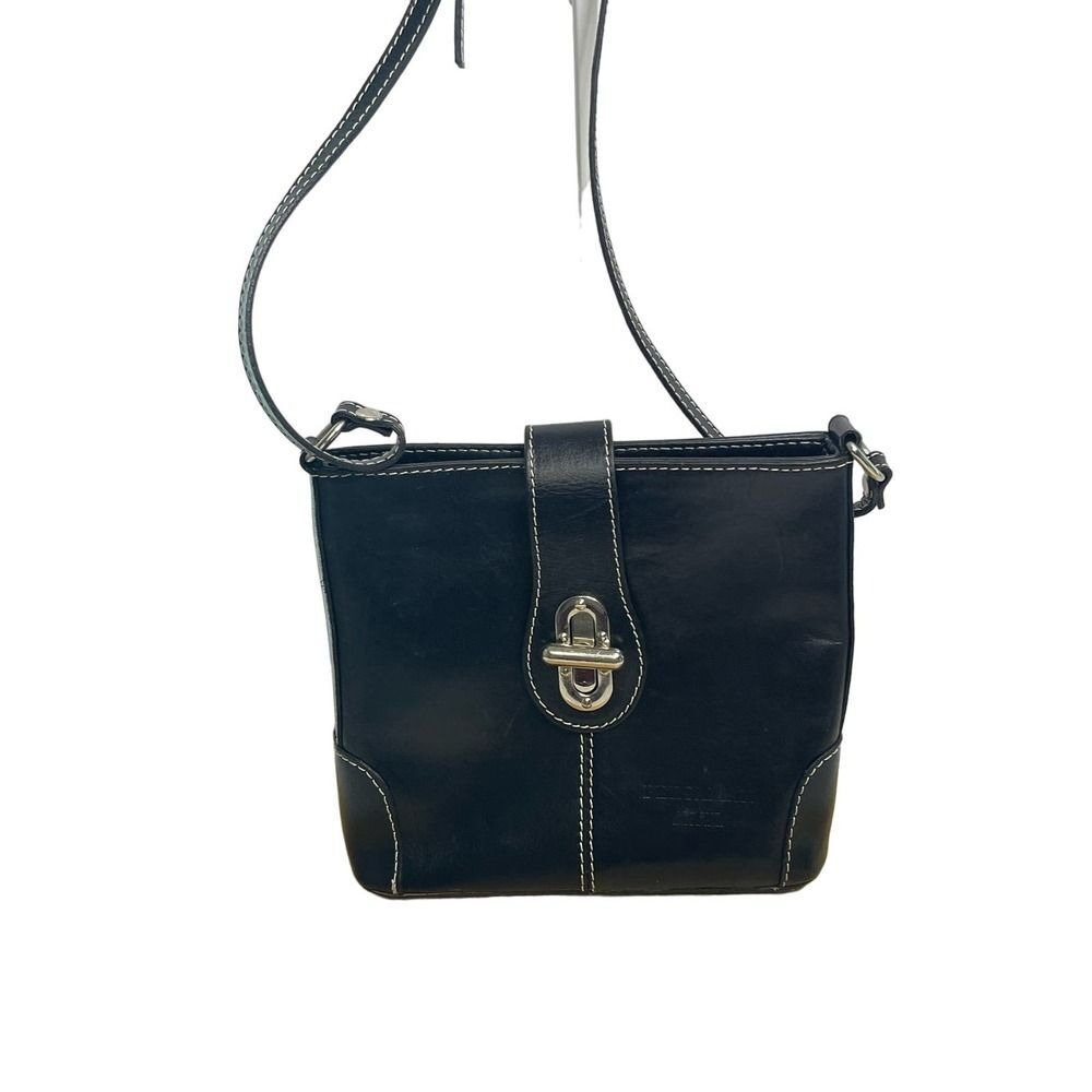 Persaman New York black leather‎ purse, Made in ITALY.